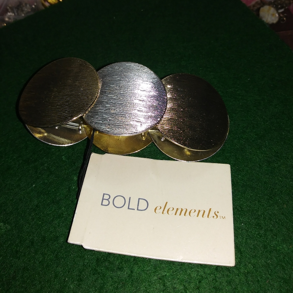 JCP Silver/brass Color Disc Bracelet